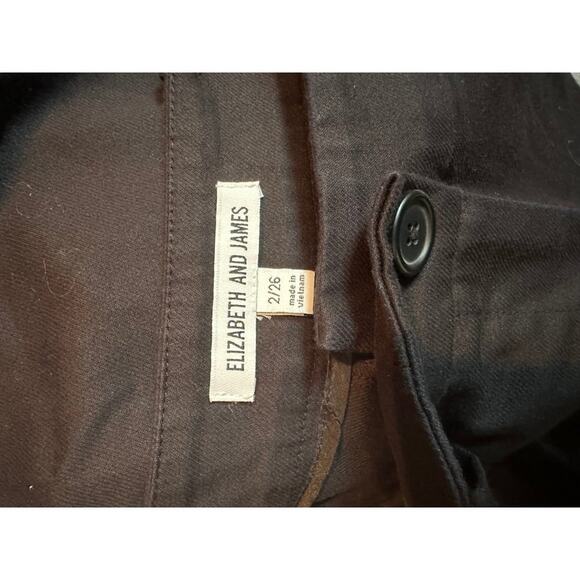 Elizabeth and James Black Women's Dress Pants size 2 26 Crop Trousers High Waist - Picture 5 of 5